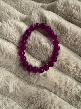 Purple Beaded Stretch Bracelet